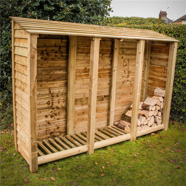 Order a The Beast log store lives up to its name - one of the biggest log stores in the range, with design features making it both practical and stylish! For those of you out there who have a huge amount of wood to burn; the increased storage space also means this store can hold a huge 2.5 cubic metres of logs. Each log store is crafted from fully pressure treated timber, meaning you will get the best of quality, with incredible durability.